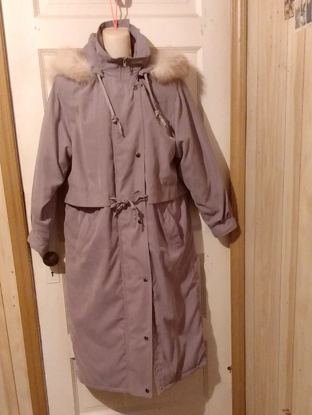 Forecaster Quilter Long Taupe Parka Hooded Faux Fur
